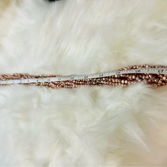 Graduated Pink Freshwater Cultured Pearl Torsade Necklace in 750 Gold. 💓 - Picture 6 of 11